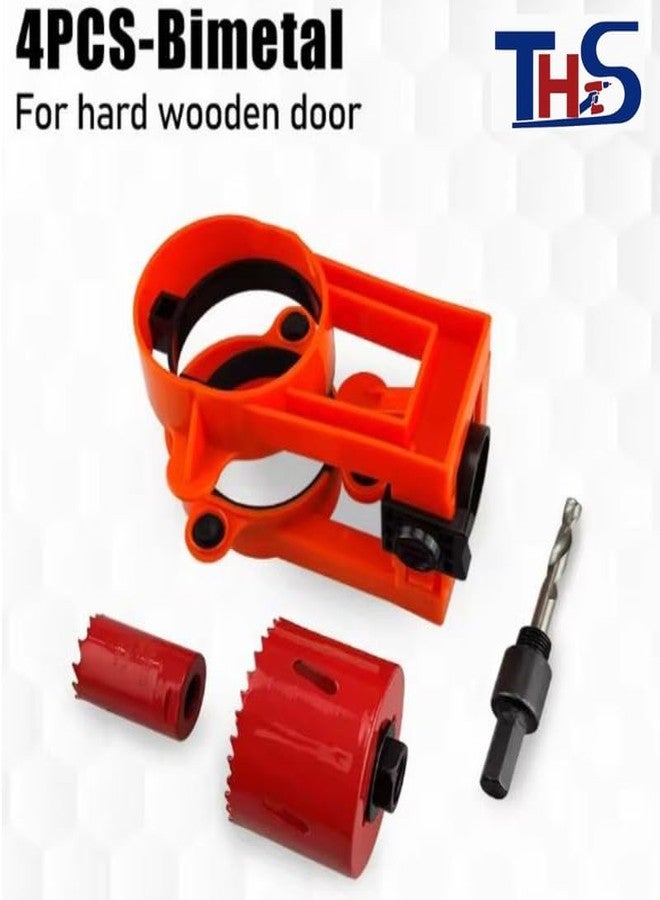 THS 4PCS Door Lock Installation Kit for Wood Doors Adjustable Guide Template with Snap-Lock Arms Door Hole Saw Locker - Image 5